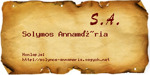 Solymos Annamária névjegykártya